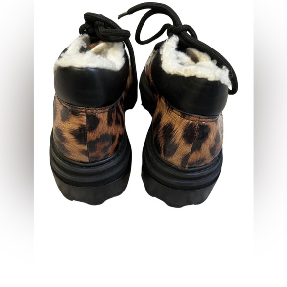 Schutz Women Lucille Faux Shearling Lined Loafer Leopard Print Size 6 - Picture 3 of 6